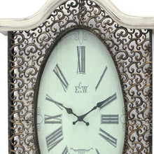 20" Oval Antiqued Bronze Wood and Glass Analog Wall Clock