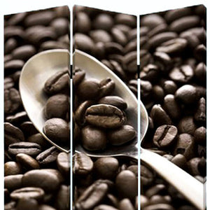 48" X 72" Multi Color Wood Canvas Coffee Time  Screen