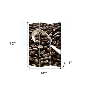 48" X 72" Multi Color Wood Canvas Coffee Time  Screen