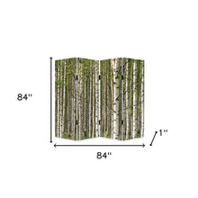 84" X 84" Multi Color Wood Canvas Prolific Forrest  Screen
