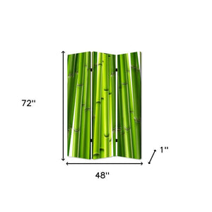 48" X 72" Multi Color Wood Canvas Bamboo  Screen