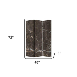 48" X 72" Multi Color Wood Canvas Black Marble  Screen