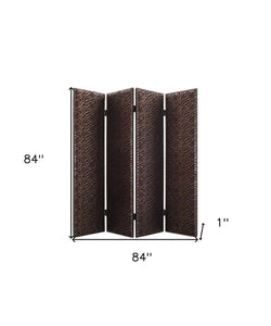 84 X 84 Bronze Wood & Fabric  Screen