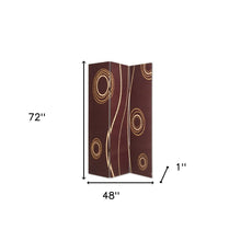 48" X 72" Multi Color Wood Canvas 3 Panel Screen