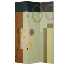 48" X 72" Multi Color Wood Canvas 3 Panel Screen