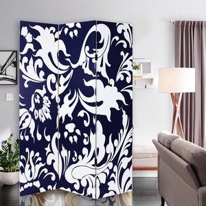 48" X 72" Multi Color Wood Canvas  3 Panel Screen