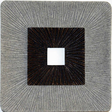 19" X 19" X 2.5" Modern Brown And Gray Ribbed Square Wall Art