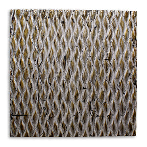 24" X 24" X 1" Raw Wood Look Silver Finish Square Wall Art Medium