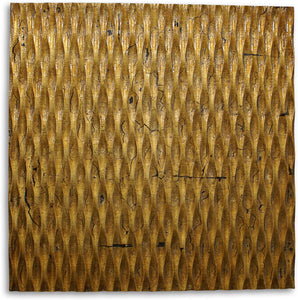 36" X 36" X 1" Raw Wood Look Silver Finish Square Wall Art