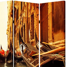 48" X 72" Multi Color Wood Canvas Venice  Screen