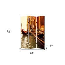 48" X 72" Multi Color Wood Canvas Venice  Screen