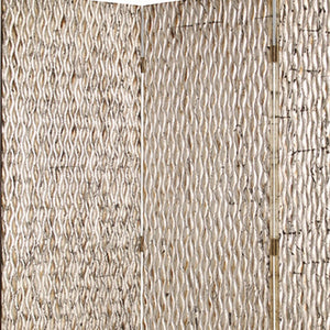 63" X 72" Silver Wood 3 Panel  Screen