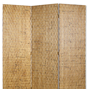 63" X 72" Silver Wood 3 Panel  Screen