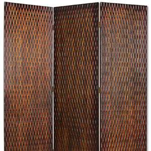 1" X 63" X 72" Brown Wood 3 Panel  Screen