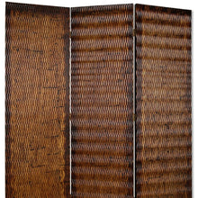 63" X 72" Brown Wood 3 Panel  Screen