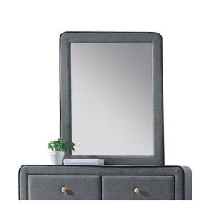 Light Gray Upholstered Vanity Mirror