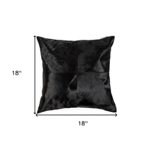18" Red Cowhide Geometric Throw Pillow