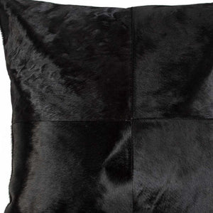 18" Red Cowhide Geometric Throw Pillow