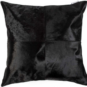 18" Red Cowhide Geometric Throw Pillow