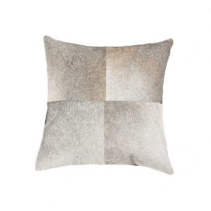 18" Red Cowhide Geometric Throw Pillow
