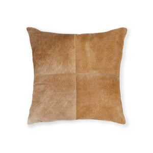 18" Red Cowhide Geometric Throw Pillow
