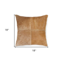 18" Red Cowhide Geometric Throw Pillow