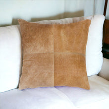 18" Red Cowhide Geometric Throw Pillow