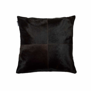 18" Red Cowhide Geometric Throw Pillow
