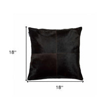 18" Red Cowhide Geometric Throw Pillow