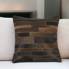 18" Chocolate Cowhide Throw Pillow