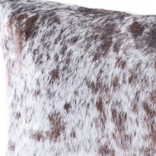 18" X 18" X 5" Salt And Pepper Brown And White Cowhide  Pillow