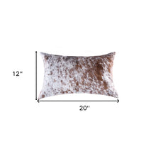 18" X 18" X 5" Salt And Pepper Brown And White Cowhide  Pillow