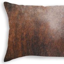 12" X 20" Brown Cowhide Throw Pillow