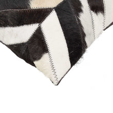 12" X 20" Brown and Off White Chevron Cowhide Throw Pillow