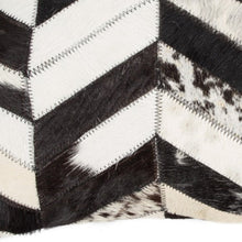 12" X 20" Brown and Off White Chevron Cowhide Throw Pillow