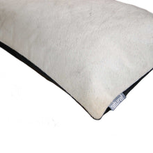 12" X 20" Off White Cowhide Throw Pillow