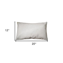 12" X 20" Off White Cowhide Throw Pillow