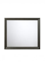 35" Gray Wood Framed Accent Mirror