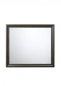 35" Gray Wood Framed Accent Mirror