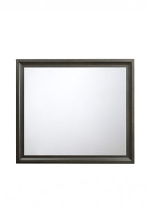 35" Gray Wood Framed Accent Mirror