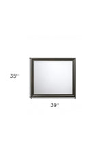 35" Gray Wood Framed Accent Mirror