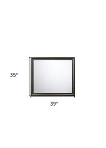 35" Gray Wood Framed Accent Mirror