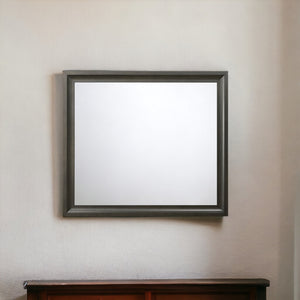 35" Gray Wood Framed Accent Mirror