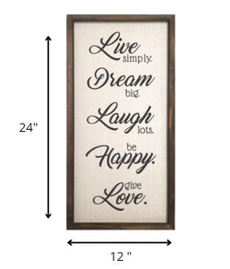 Live Dream Laugh Happy Love Wood And Metal Wall Decor