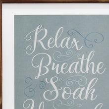 14" X 11" Relax Breathe Soak Unwind Brown Framed Bathroom Wall Art