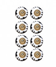 1.5" X 1.5" X 1.5" Black White And Gold  Knobs 8 Pack