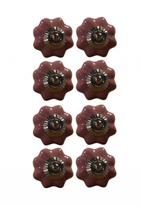 1.5" X 1.5" X 1.5" Glossy Pink Silver And Red  Knobs 8 Pack