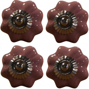 1.5" X 1.5" X 1.5" Glossy Pink Silver And Red  Knobs 8 Pack