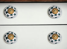 1.5" X 1.5" X 1.5" White Black And Silver  Knobs 12 Pack