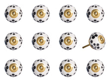 1.5" X 1.5" X 1.5" White Black And Yellow  Knobs 12 Pack